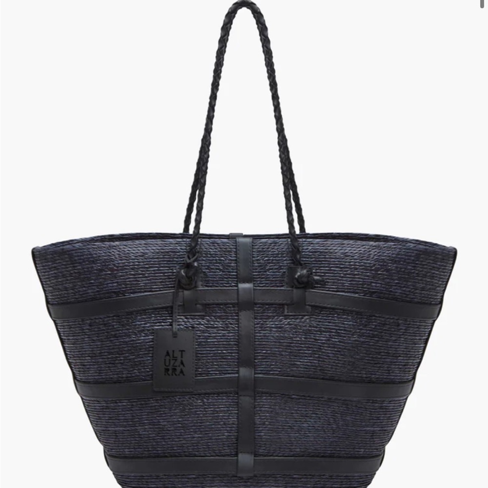 Altuzarra Navy and Black Woven Tote